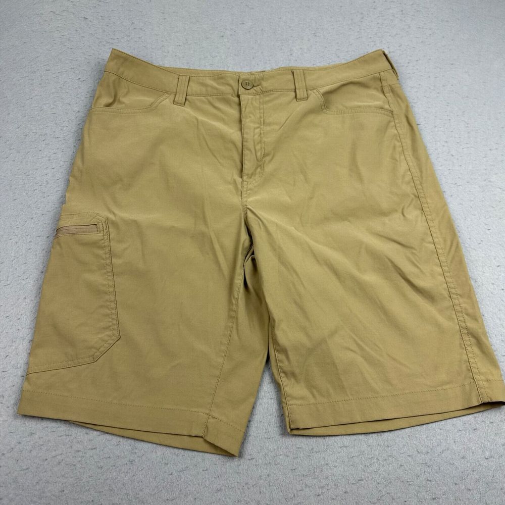 Eddie Bauer Travex Hiking Shorts Men's 35 Khaki Nylon Stretch 10.5" Inseam